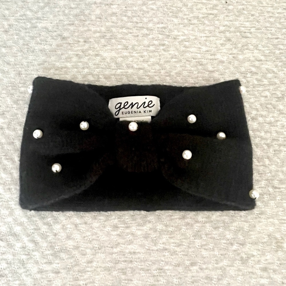 Genie by Eugenia Kim Black woven Headband with Pearls